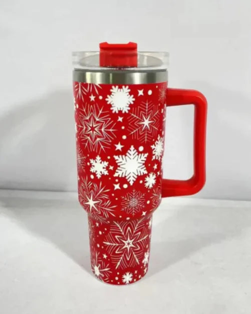 Festive Stainless Steel Travel Cup