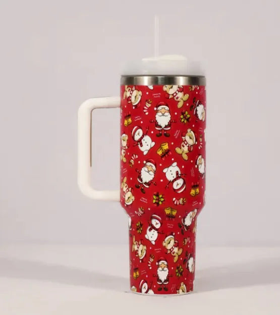 Festive Stainless Steel Travel Cup