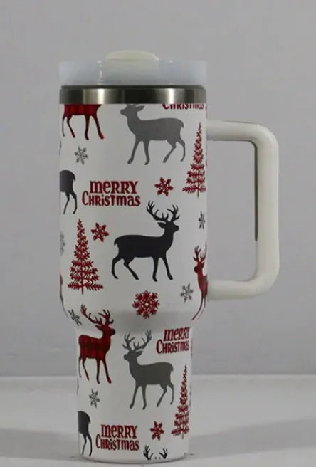 Festive Stainless Steel Travel Cup