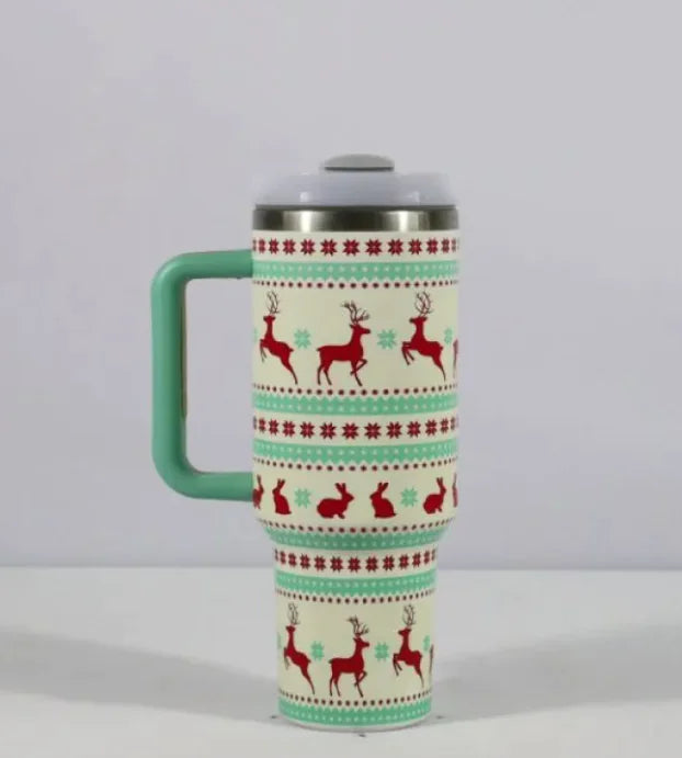 Festive Stainless Steel Travel Cup